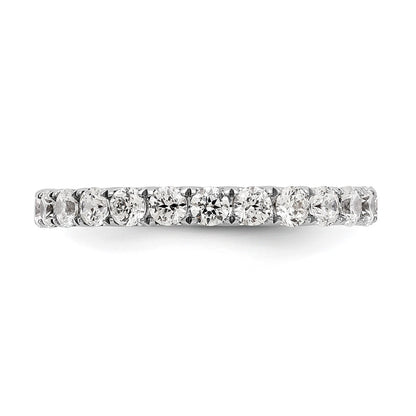 18k White Gold *Size 5.25*1 1/2CT U Shared Prong Diamond Eternity Wedding Band Ring - Diamonds: A