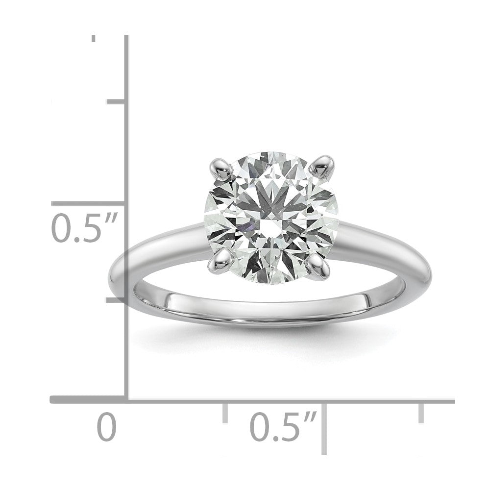 14K White Gold 2 carat Lab Grown Diamond VS+ F+ Round Complete Solitaire Engagement Ring