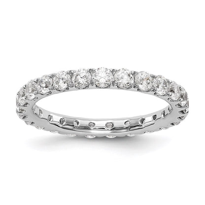 14K White Gold 1 1/2CT U Shared Prong Diamond Eternity Wedding Band Ring