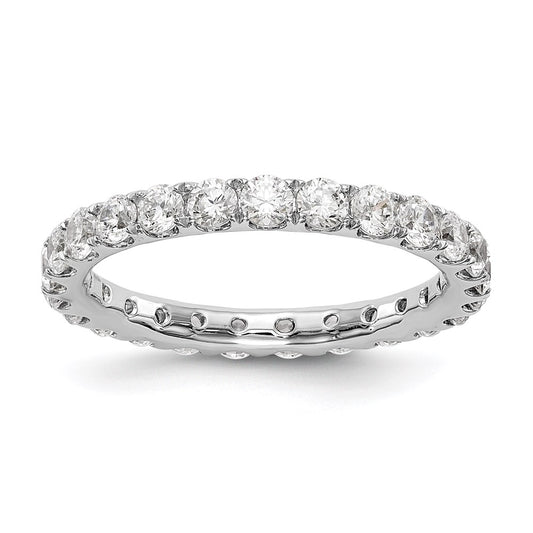 14K White Gold 1 1/2CT U Shared Prong Diamond Eternity Wedding Band Ring