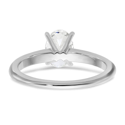 14K White Gold 1 carat Lab Grown Diamond VS+ F+ Oval Complete Solitaire Engagement Ring