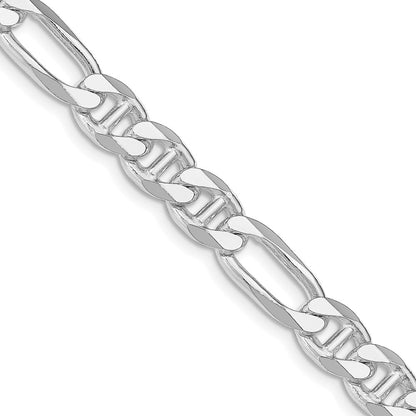 Sterling Silver Rhodium-plated 8.25mm Figaro Anchor 20 Inch Chain