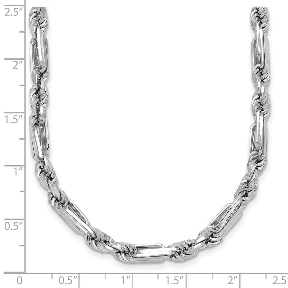 Sterling Silver Rhodium-plated Polished 4.75mm Figaro Rope Chain 19.75 Inch Necklace