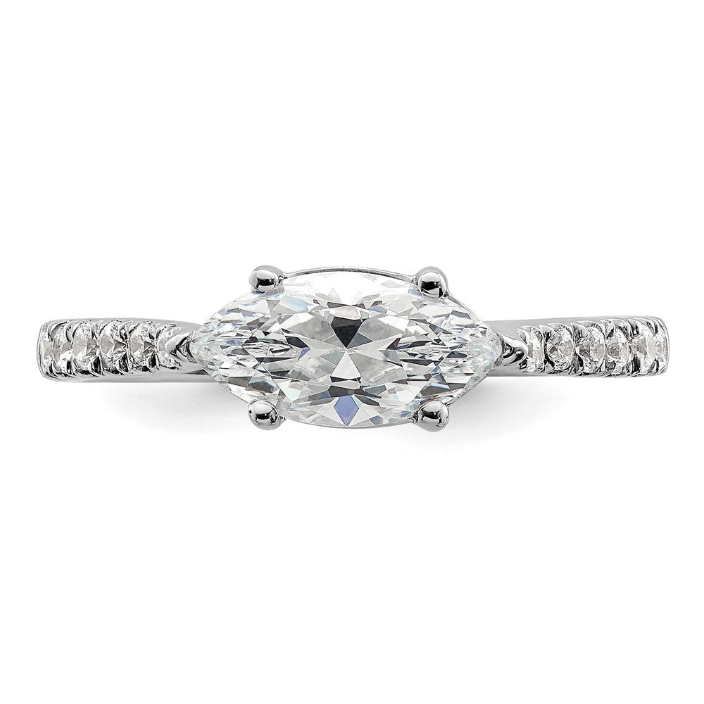 14K White Gold East West (Holds 1 carat (10.5x5.6mm) Marquise Center) 1/5 carat Diamond Semi-Mount Engagement Ring