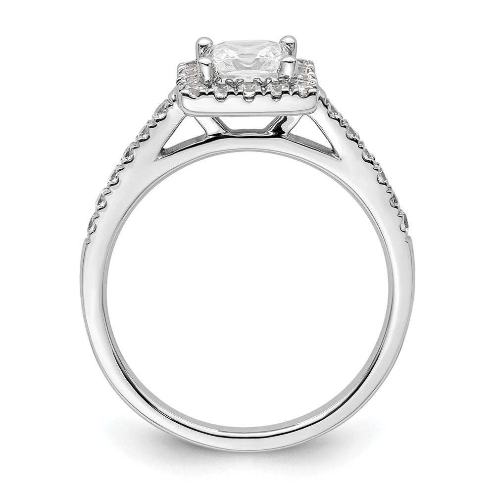 14K White Gold Halo Plus (Holds 3/4 carat (5.00mm) Princess Center) 3/8 carat Diamond Semi-Mount Engagement Ring