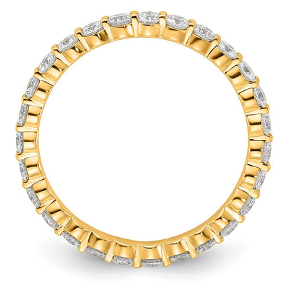 14K Yellow Gold 1 carat Lab Grown Diamond VS+ F+ Round Complete Channel Set Size 4.5 Eternity Wedding Band Ring
