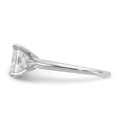 14K White Gold 2 carat Certified Lab Grown Diamond VS+ F+ Princess Complete Solitaire Engagement Ring