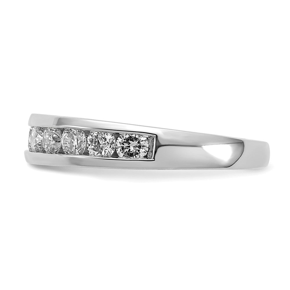14K White Gold 1 carat Lab Grown Diamond VS+ F+ Complete Channel Set Wedding Band Ring