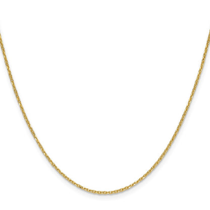 14K Yellow Gold 1.4mm D/C Forzantine Cable 24 Inch Chain