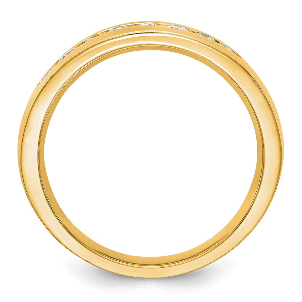 True Origin 14K Yellow Gold Men's 1/2 carat Lab Grown Diamond VS+ F+ Complete Channel Wedding Band Ring