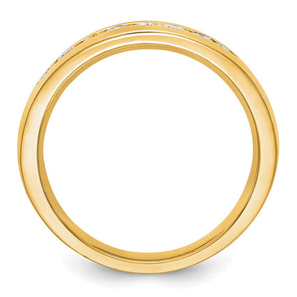 True Origin 14K Yellow Gold Men's 1/2 carat Lab Grown Diamond VS+ F+ Complete Channel Wedding Band Ring