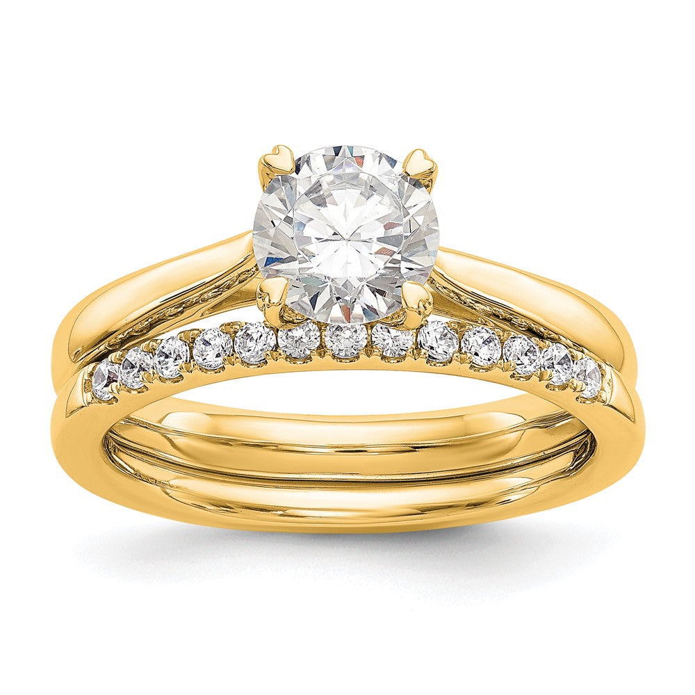 True Origin 14K 1/4 carat Certified Complete Lab Grown Diamond VS+ F+ Round Solitaire Engagement Ring