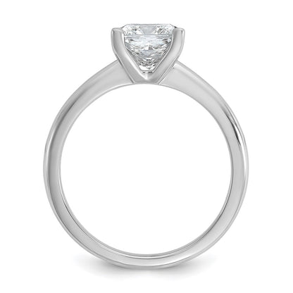 14K White Gold 1 1/2 carat Certified Lab Grown Diamond VS+ F+ Princess Complete Solitaire Engagement Ring