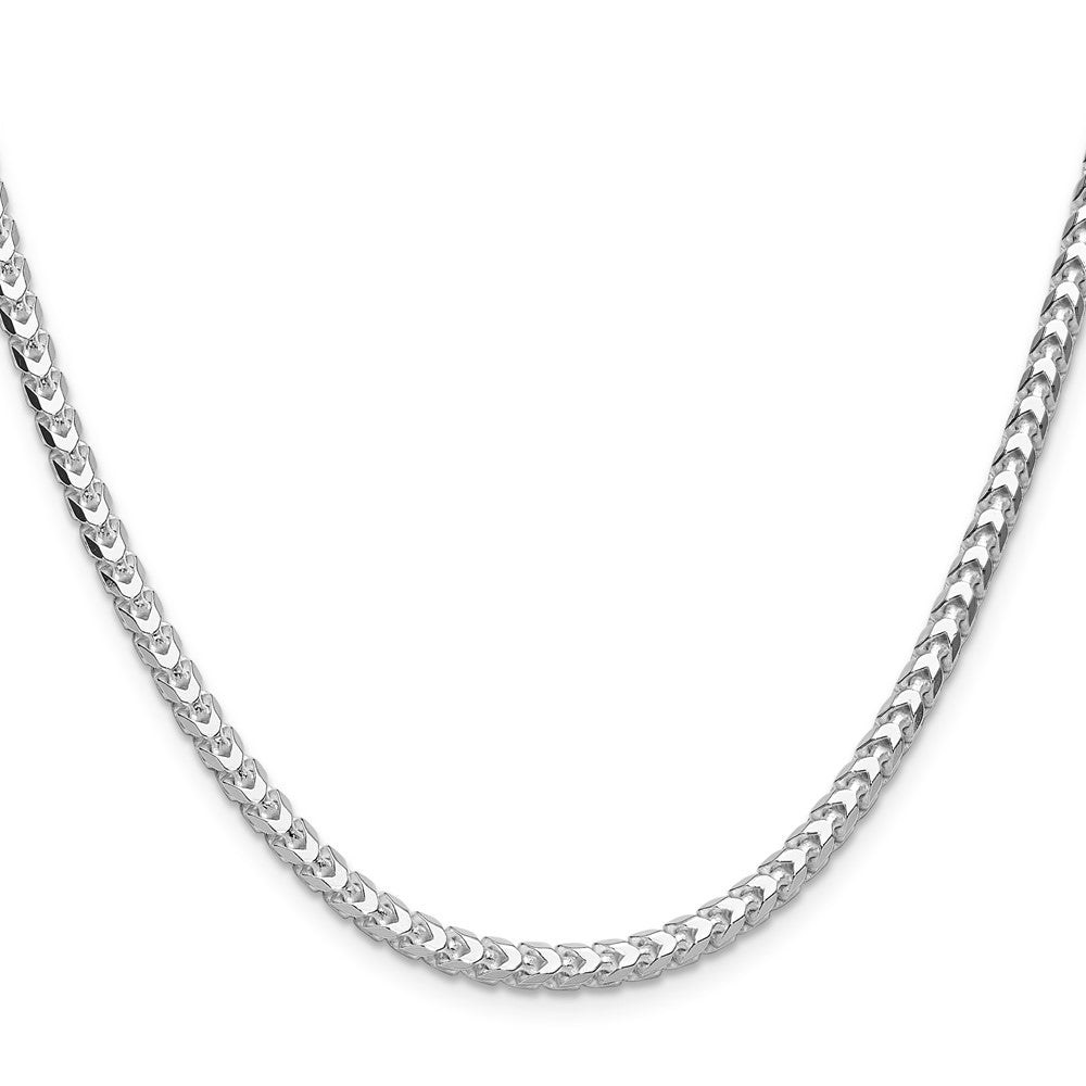 Sterling Silver 4.0mm D/C Square Franco 30 Inch Chain