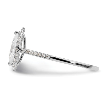 14K Two-Tone Gold Two-tone Halo (Holds 3/4 carat (9.0x4.5mm) Marquise Center) 1/3 carat Diamond Semi-mount Engagement Ring