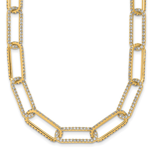 True Origin 14K Yellow Gold 8 5/8 carat Lab Grown Diamond VS+ F+ 18 in Complete Link Necklace