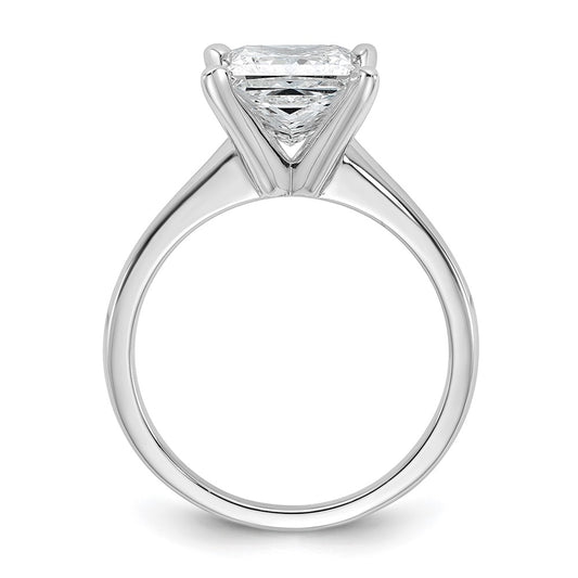 14K White Gold 2 1/2 carat Certified Lab Grown Diamond VS+ F+ Princess Complete Solitaire Engagement Ring
