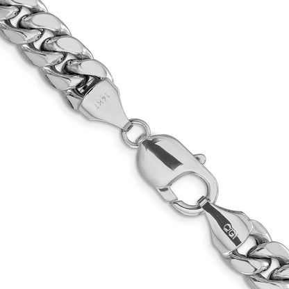 14K White Gold 9.3mm Semi-Solid Miami Cuban 26 Inch Chain