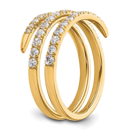 True Origin 14K Yellow Gold 3/4 carat Lab Grown Diamond VS+ F+ Complete Fasion Wedding Band Ring