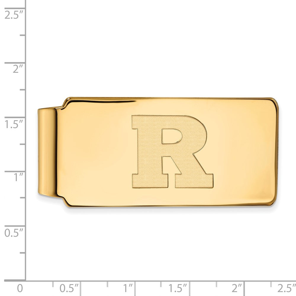 10K Yellow Gold Gold LogoArt Rutgers University Letter R Money Clip