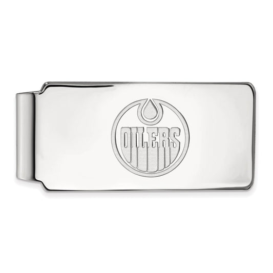 10K White Gold NHL LogoArt Edmonton Oilers Money Clip