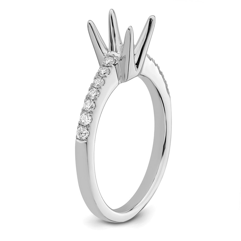 True Origin 14K White Gold 1/4 carat Lab Grown Diamond VS+ F+ Semi-Mount Oval Engagement Ring
