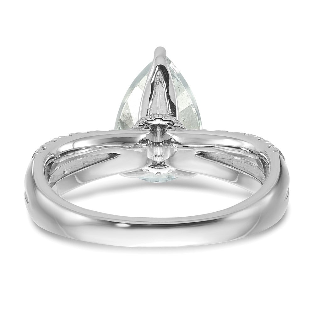 True Origin 14K White Gold 2 5/8 carat Lab Grown Diamond VS+ F+ Complete Pear Engagement Ring