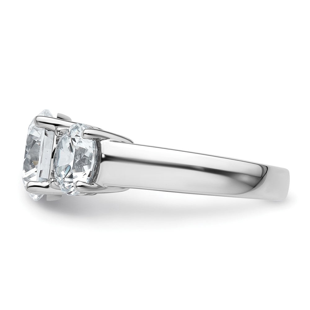 14K White Gold 5 carat Certified Lab Grown Diamond VS+ F+ Three Stone Complete Engagement Ring