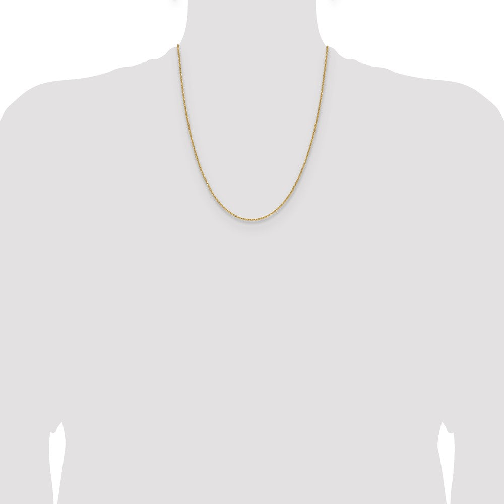 14K Yellow Gold 1.4mm D/C Forzantine Cable 22 Inch Chain