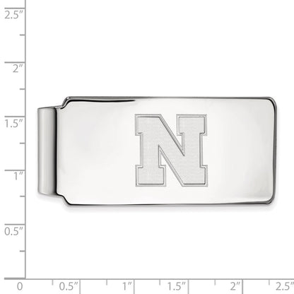 10K White Gold LogoArt University of Nebraska Letter N Money Clip