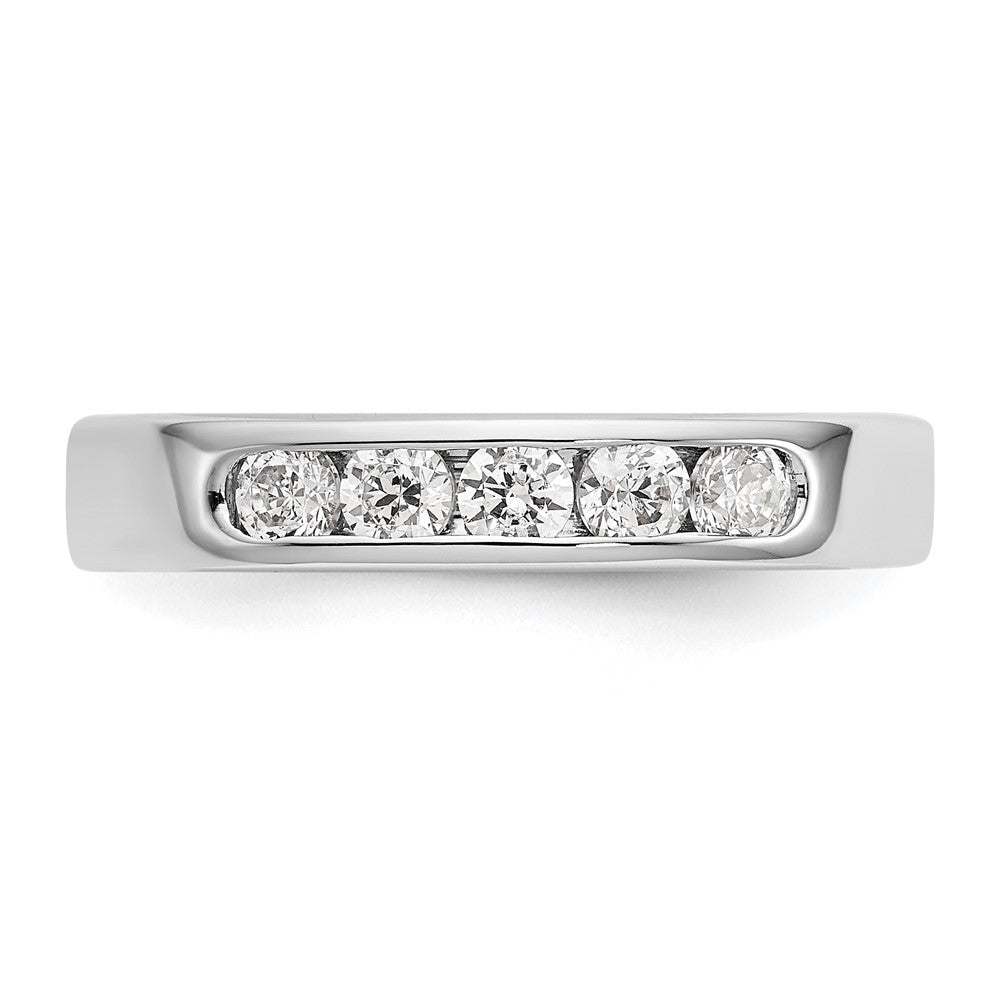 14K White Gold TRUE ORIGIN Lab Grown Diamond VS+, F+ 5-Stone Channel Wedding Band Ring