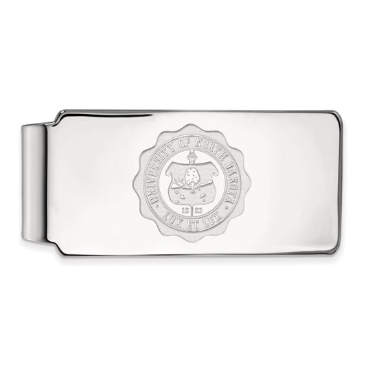 10K White Gold LogoArt University of North Dakota Crest Money Clip