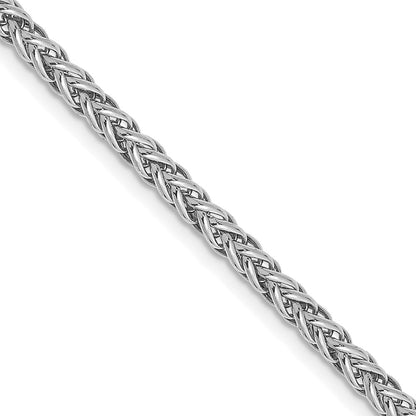 14K White Gold 2.6mm Semi-solid 3-Wire Wheat 20 Inch Chain