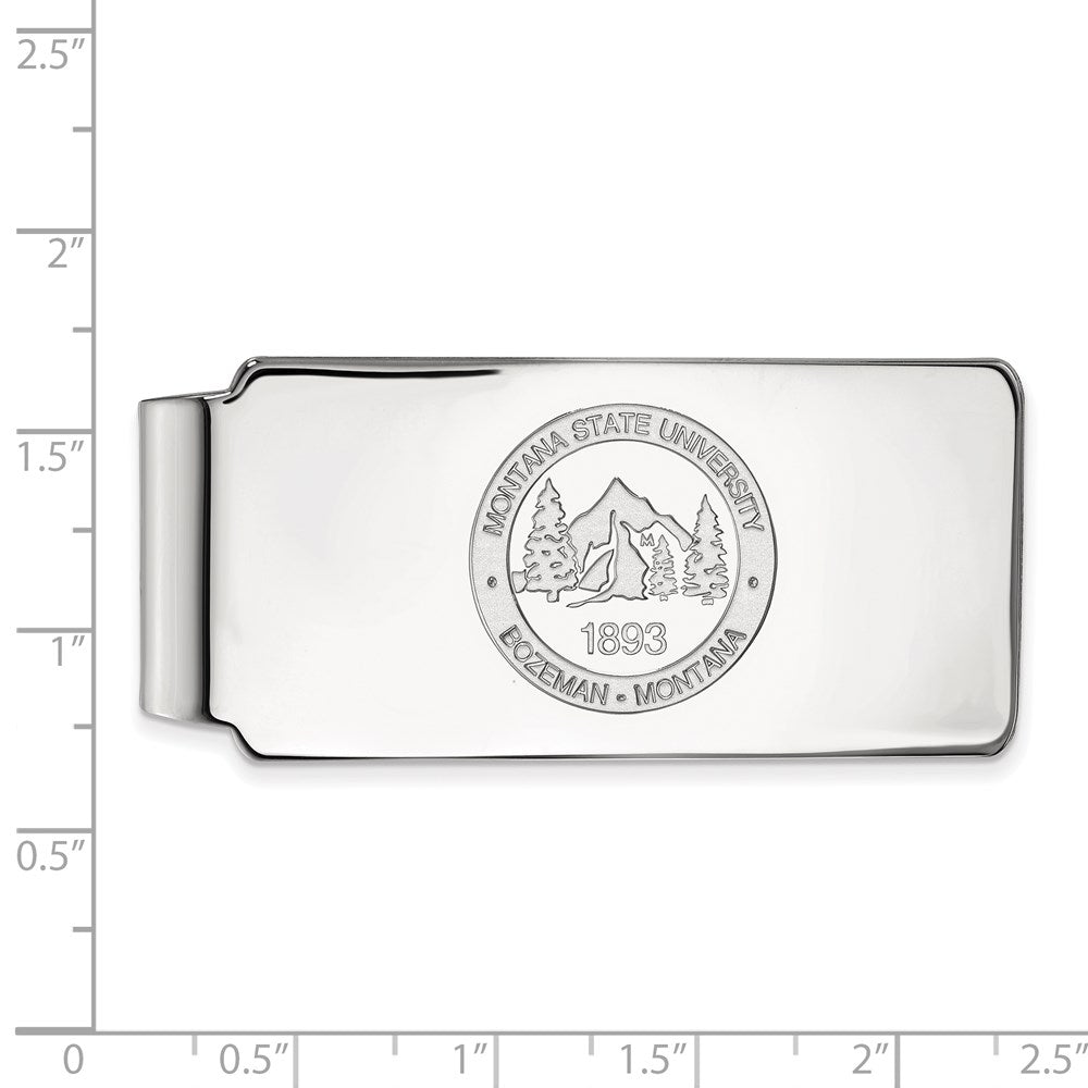 10K White Gold LogoArt Montana State University Crest Money Clip