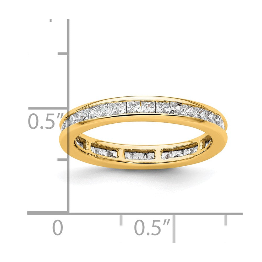 14K Yellow Gold Polished Size 6.5 Channel-set 1 carat Princess Diamond Complete Eternity Wedding Band Ring