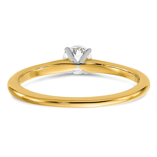 14K Two-Tone Gold 1/3 carat Certified Lab Grown Diamond VS+ F+ Round Complete Solitaire Engagement Ring