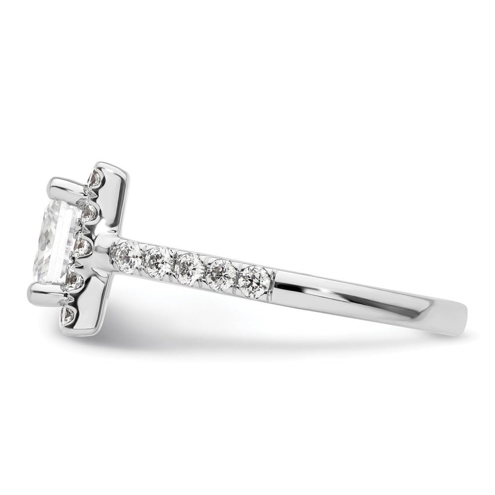 14K White Gold Halo Plus (Holds 1.75 carat (6.9mm) Princess Center) 7/8 carat Diamond Semi-Mount Engagement Ring