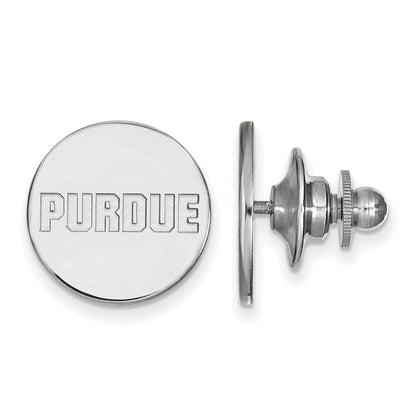 14K White Gold LogoArt Purdue University Block Type Lapel Pin