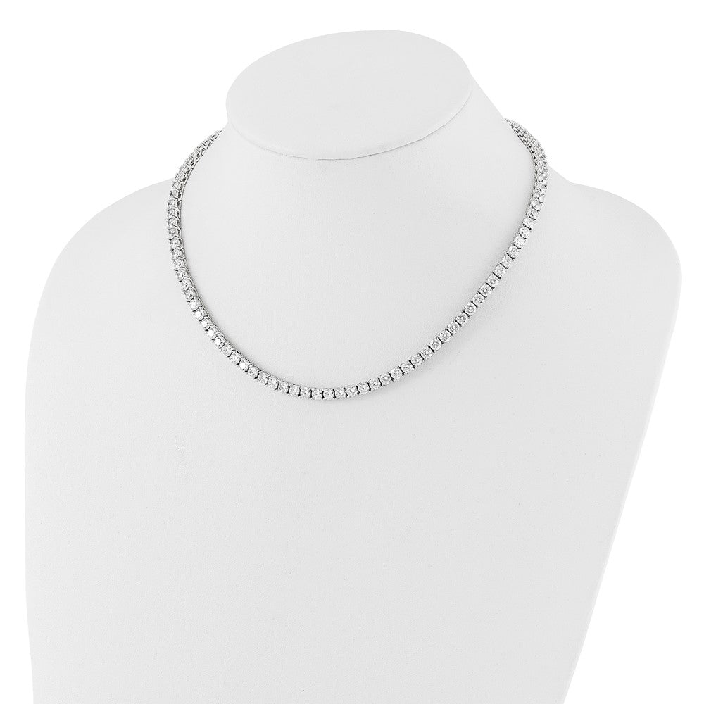 Sterling Silver Rhodium-plated 4mm CZ 17in Tennis Necklace