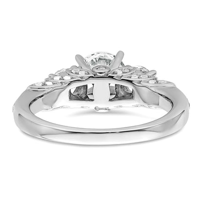 14K White Gold 1 3/4 carat Certified Lab Grown Diamond VS/SI+ G+ Round Complete Three Stone Engagement Ring