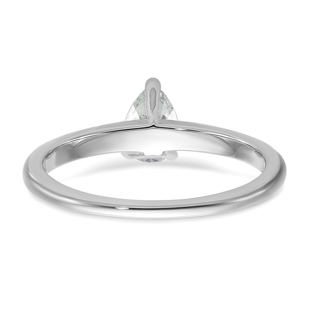 14K White Gold 1/2 carat Lab Grown Diamond VS+ F+ Pear Solitaire Complete Engagement Ring