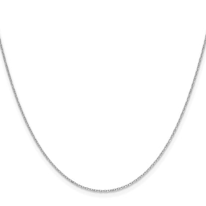 14K White Gold 1.0mm D/C Forzantine Cable 30 Inch Chain