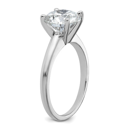 14K White Gold 3 carat Lab Grown Diamond VS+ F+ Round Complete Solitaire Engagement Ring