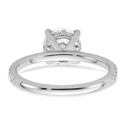14K White Gold 2 carat Certified Lab Grown Diamond VS/SI+ G+ Round Complete Solitaire with Flair Engagement Ring