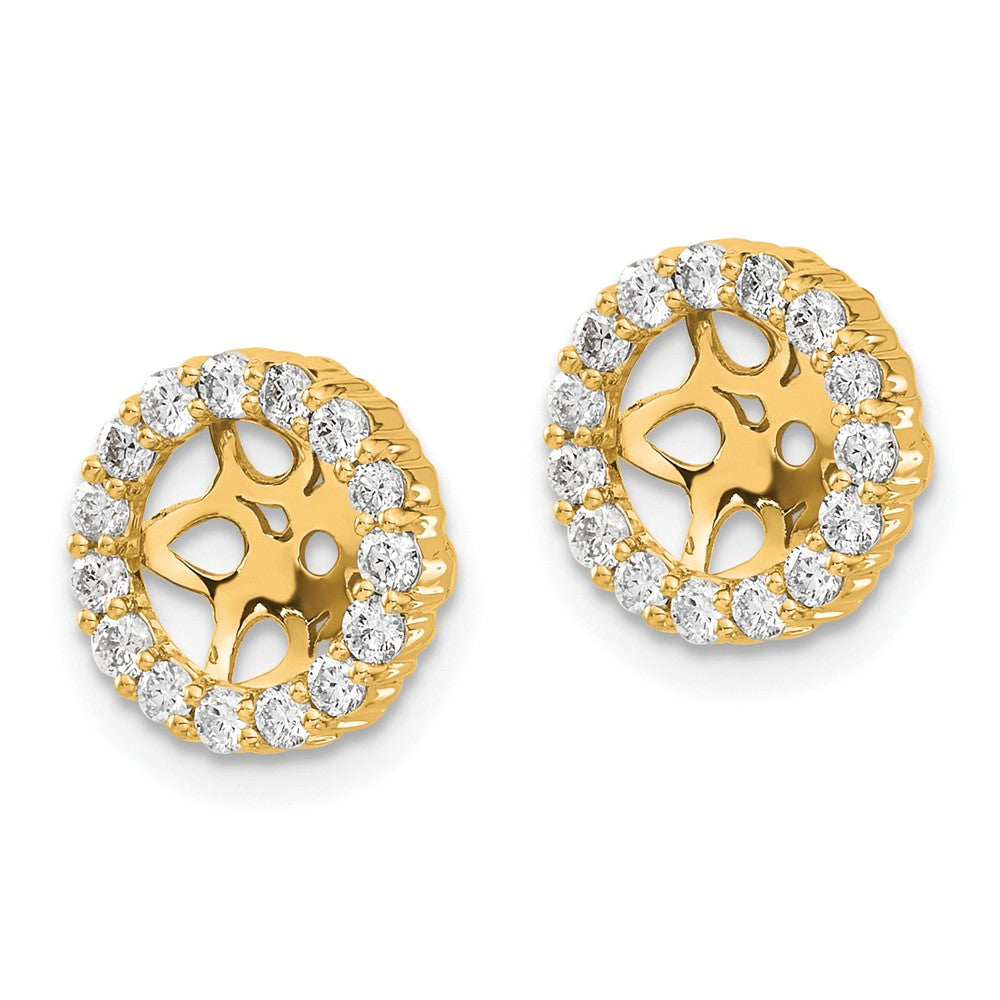 14K Yellow Gold 1/2 carat Diamond Circle Earring Jackets