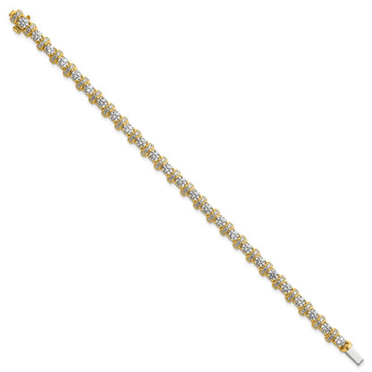 14K Yellow Gold 7 3/4 carat Lab Grown Diamond VS/SI+ G+ Complete Fashion Tennis Bracelet