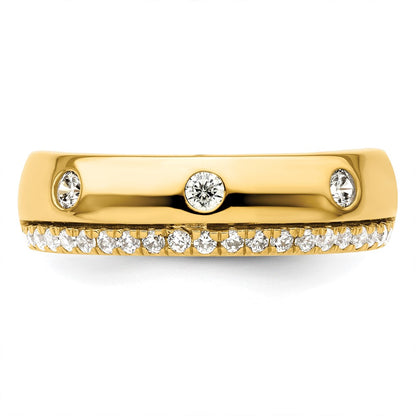 True Origin 14K Yellow Gold Men's 1/2 carat Lab Grown Diamond VS+ F+ Complete Wedding Band Ring