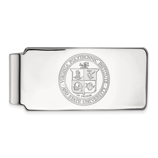 10K White Gold LogoArt Virginia Tech Crest Money Clip