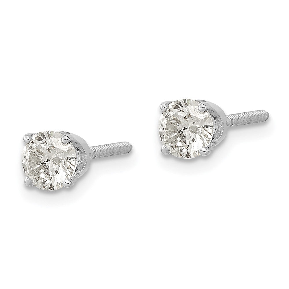 14K White Gold 1/2 carat Single Stud AA Diamond Earring