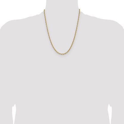 14K Yellow Gold 3.90mm D/C French Link 22 Inch Chain